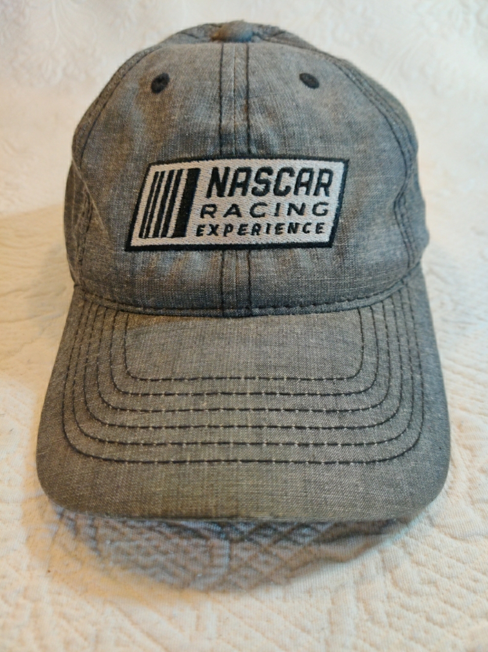 Nascar Racing Experience Adjustable Strap  Gray Hat Vintage Mfg Bangladesh 80s